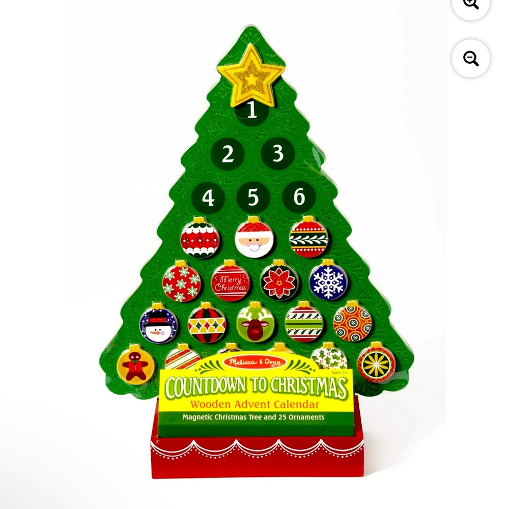 Melissa&Doug Countdown 2 Christmas Wooden Advent Calendar MagneticTree,25Magnets